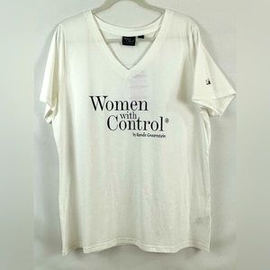 “Women with Control” b Renee Greenstein Classic White T Shirt with Suppo…